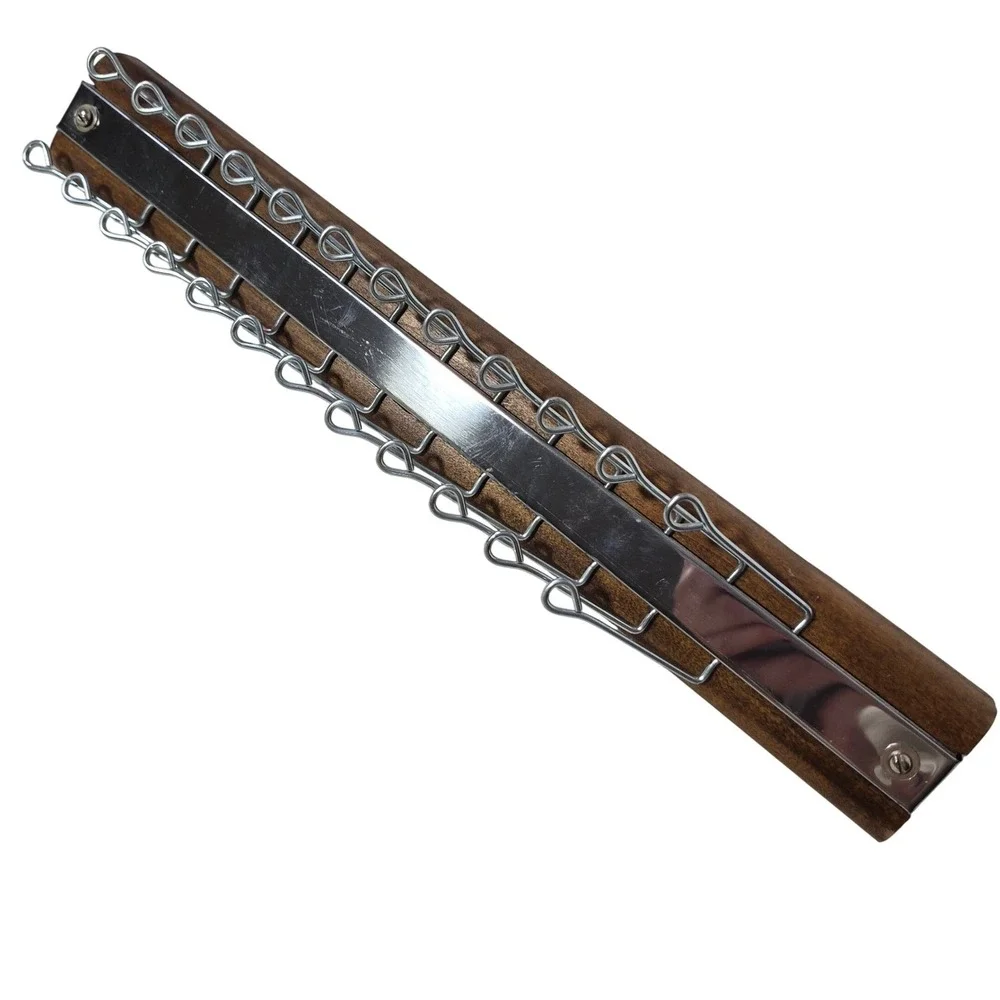 Vintage Tie Rack Wood Metal‎ Scarf Belt Necktie Organizer Swinging Arms Holds 24